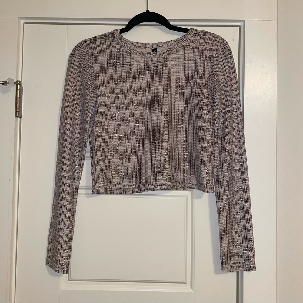 Metallic/iridescent Zara Top, cropped length Size S